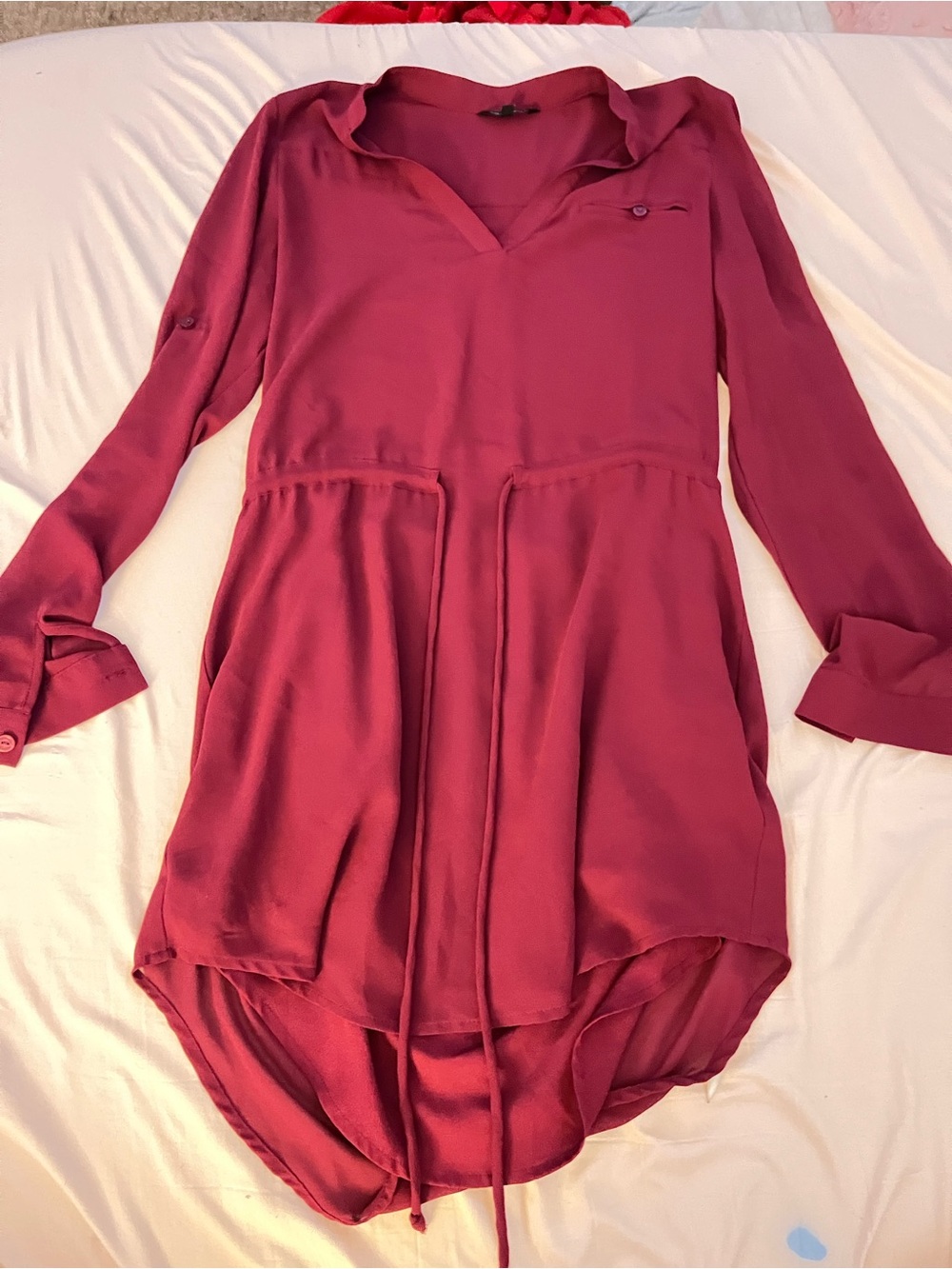 Naked Zebra Berry High-Low Shirttail Tunic Dress